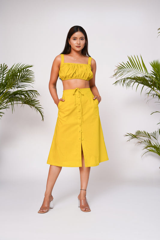 Lime green Tube top and skirt set