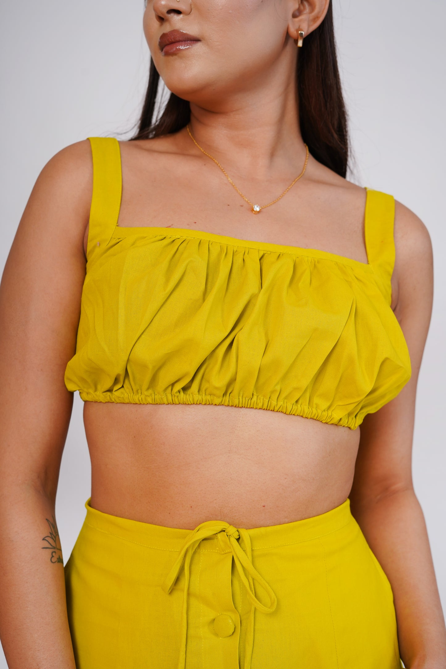 Lime green Tube top and skirt set
