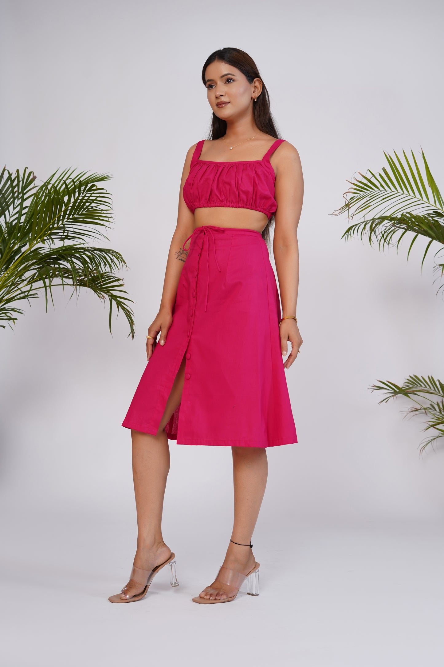 Hot Pink Tube top and skirt set