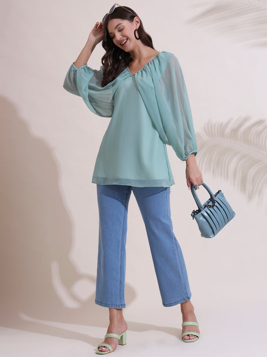 Sapphire Butterfly Sleeves Top