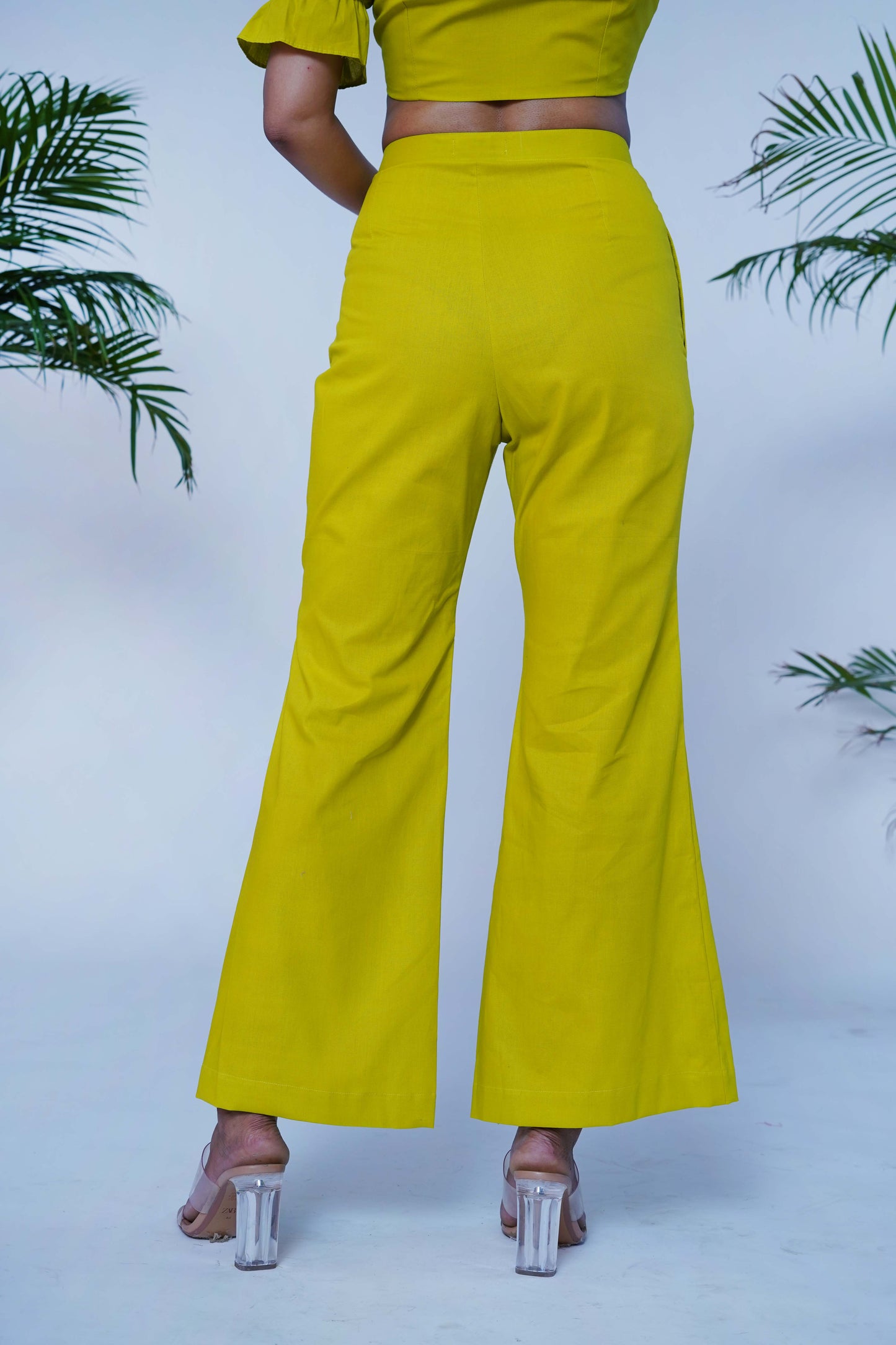 Lime Green Bottom Flared Pants