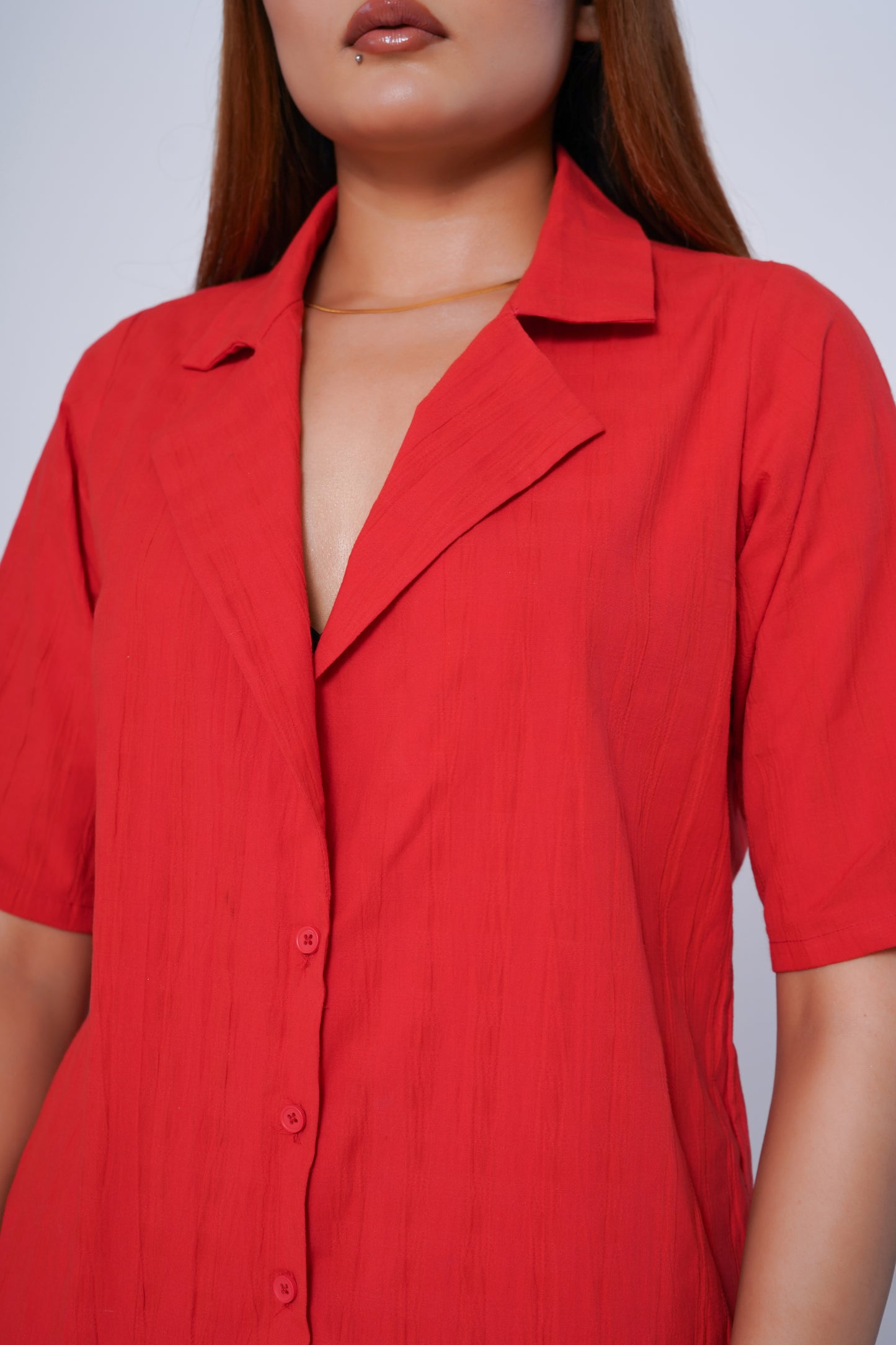 Flame red casual shirt