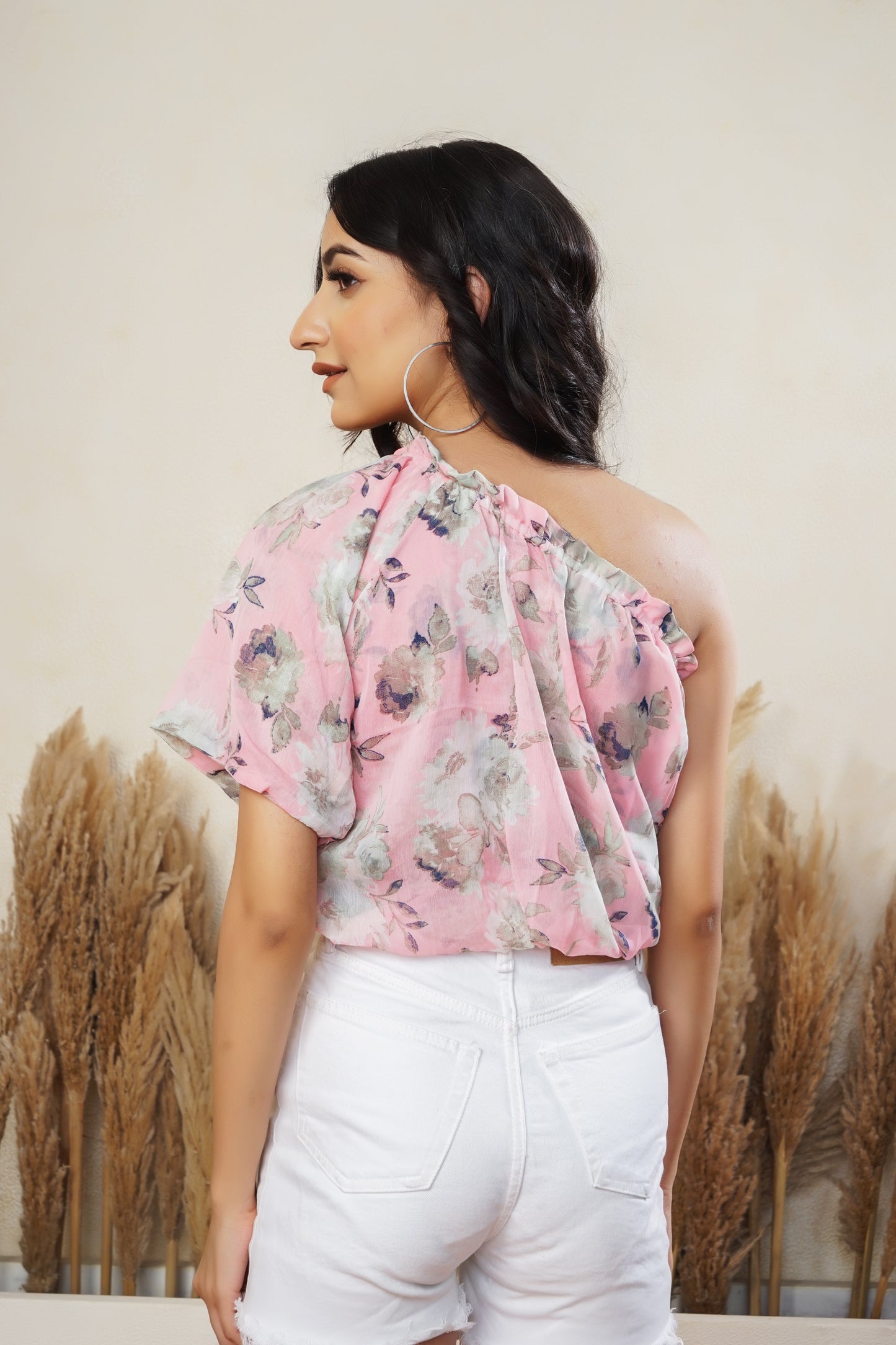 Floral Printed One Shoulder Top