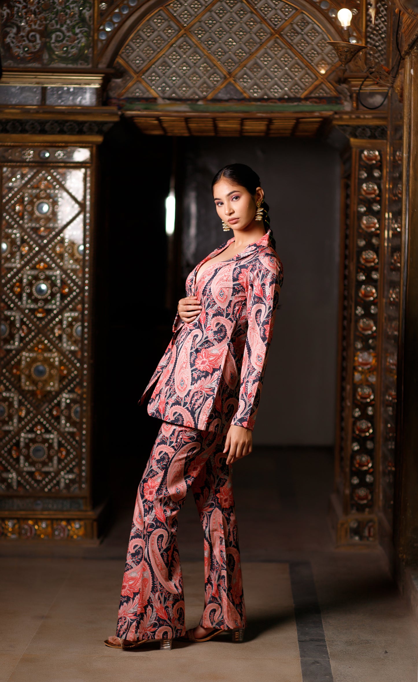 Paisley Printed Blazer Set