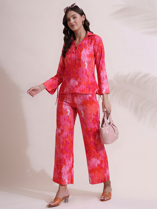 Marble Printed Loose Fitted Co-ord Set