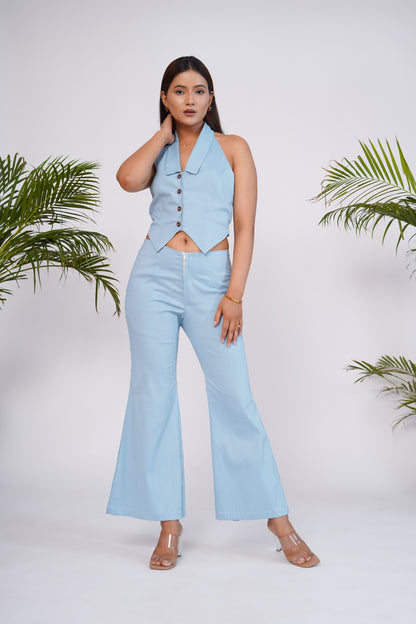 Sky Blue waistcoat and pant set