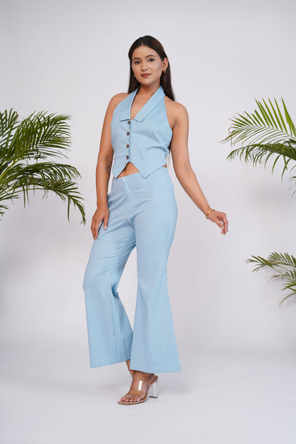 Sky Blue waistcoat and pant set