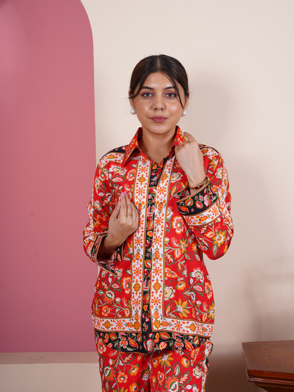 Floral Placement Printed Shirt