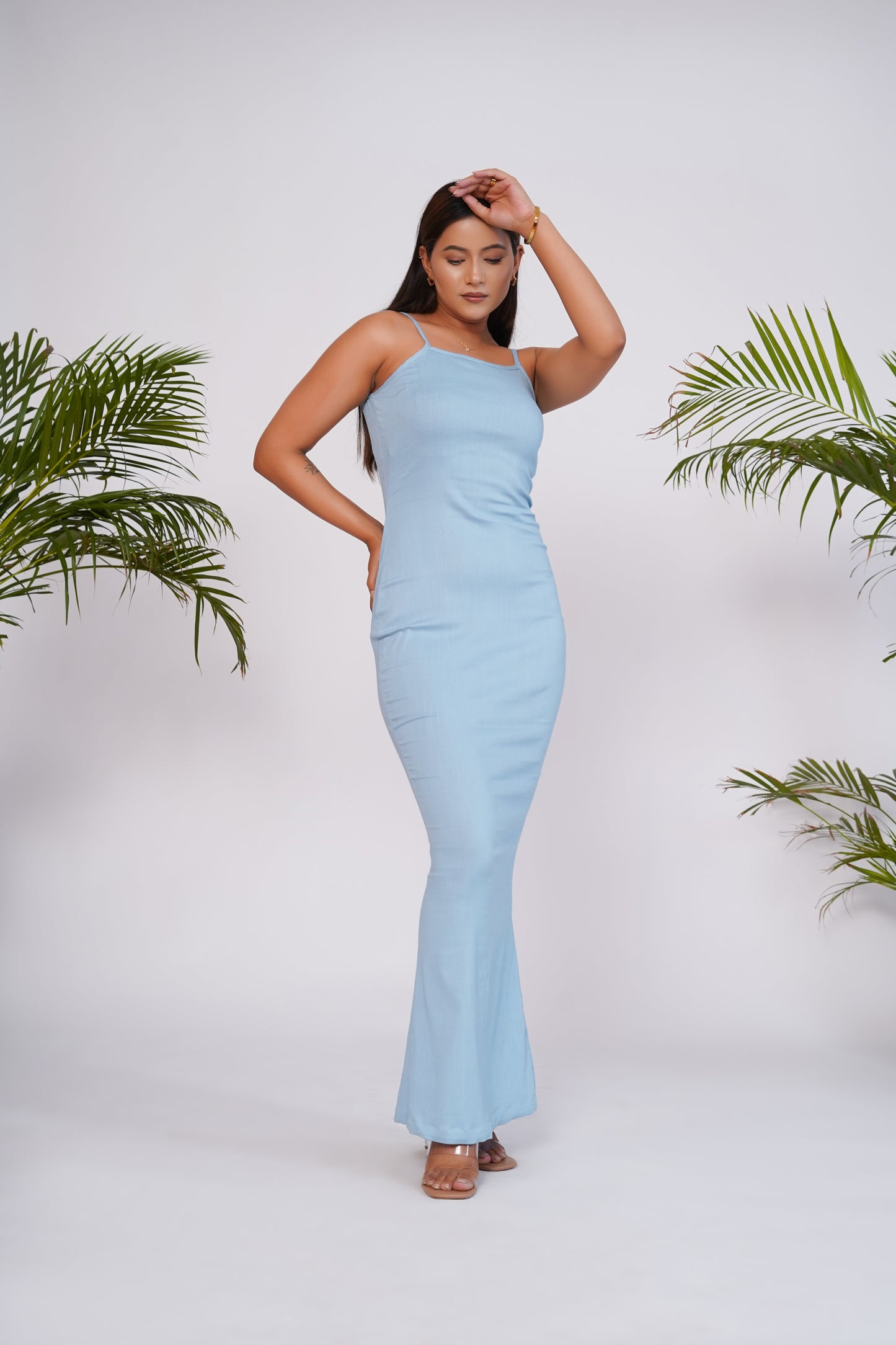 Sky blue bodycon dress