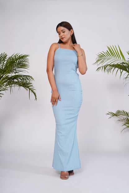 Sky blue bodycon dress