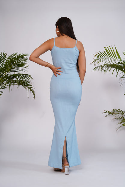 Sky blue bodycon dress