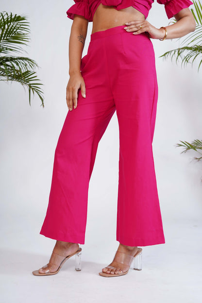 Hot Pink Bottom Flared Pants