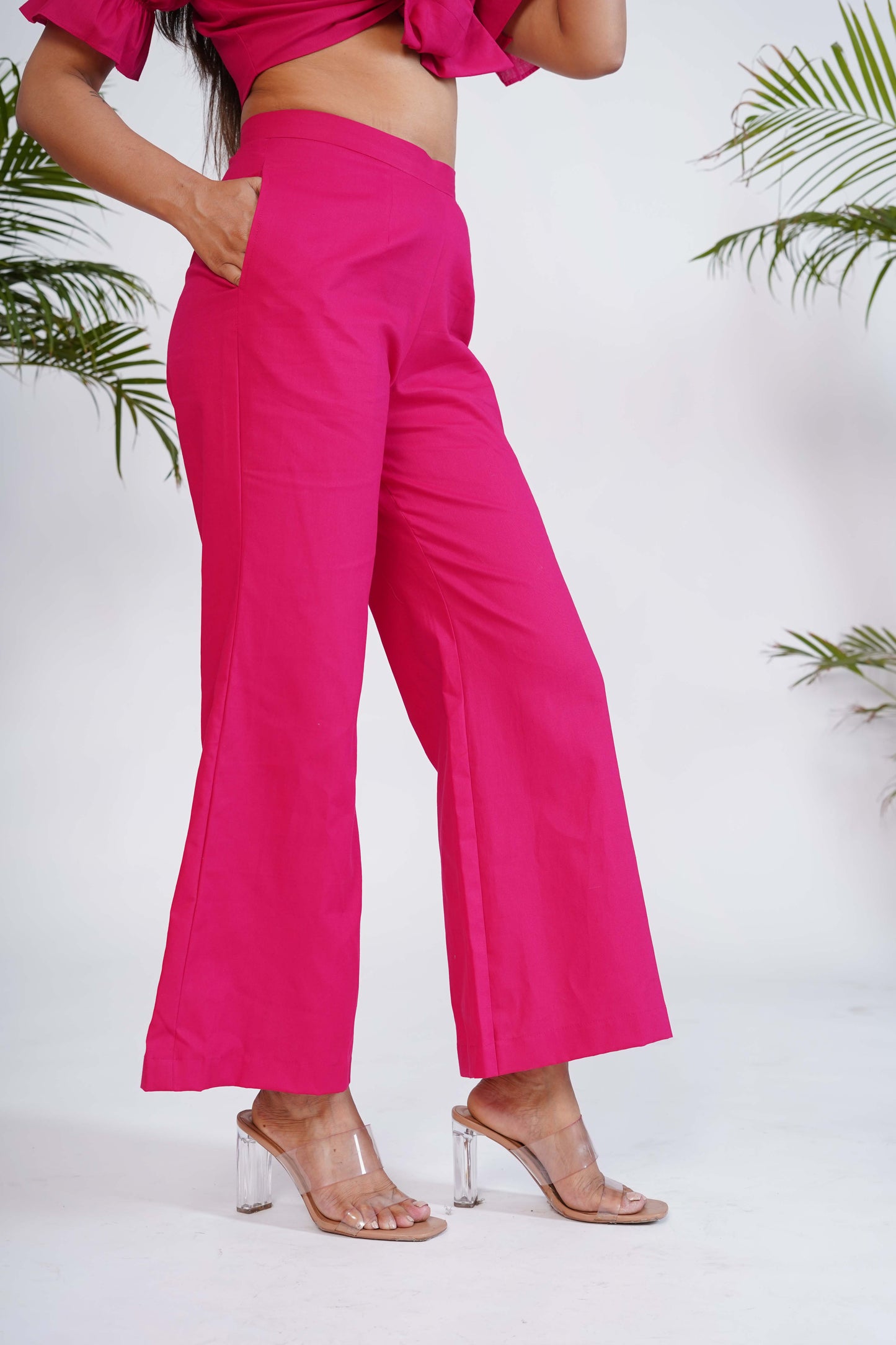 Hot Pink Bottom Flared Pants