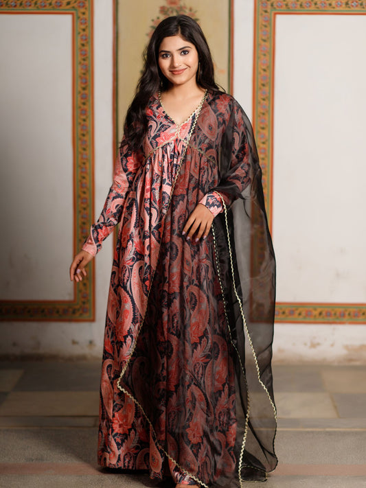 Paisley Printed Anarkali Set