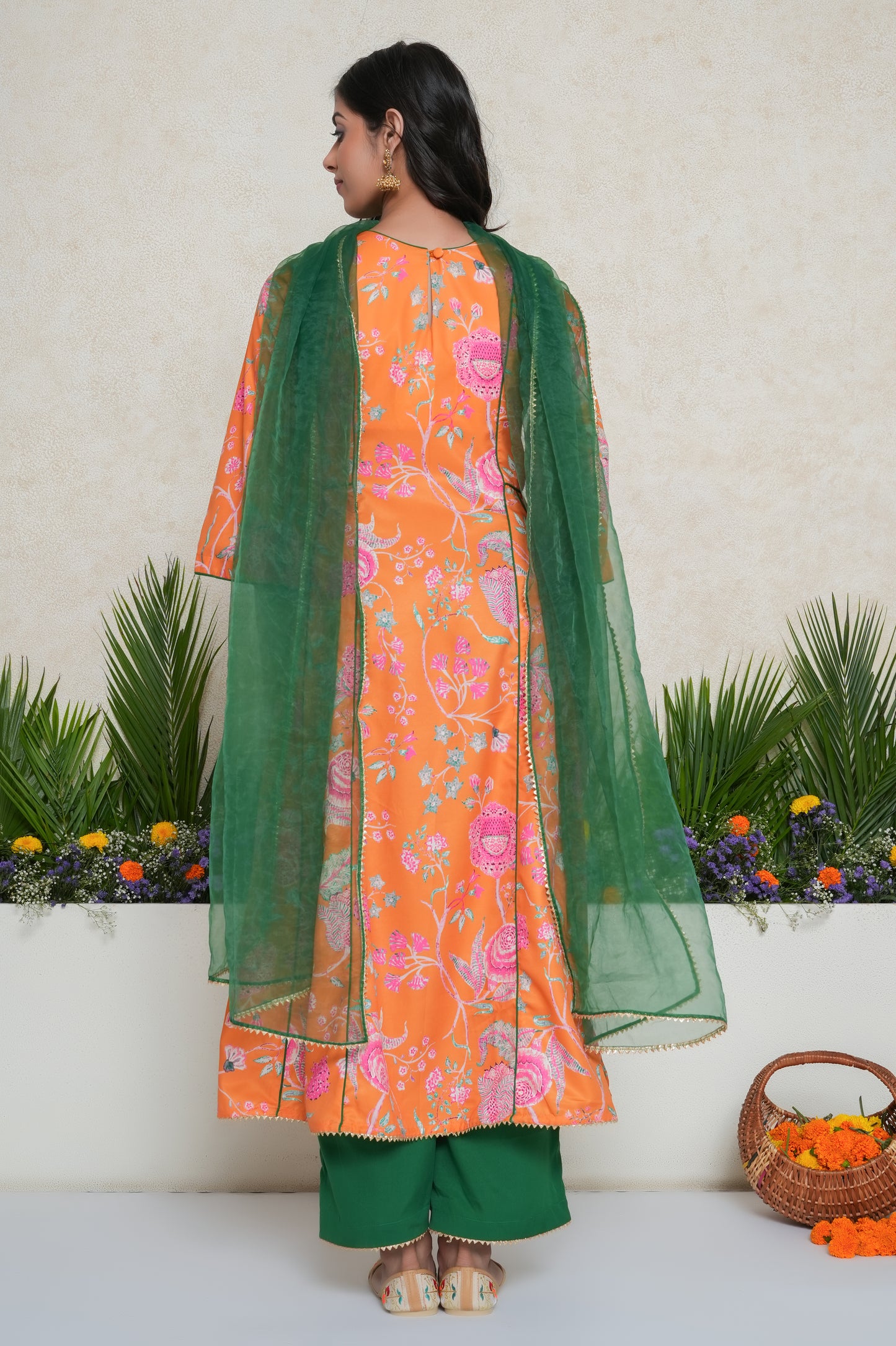 Chintz Floral Printed Kali Kurta Set