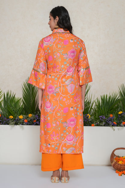 Chintz Floral Embellished Kurta with Palazzo