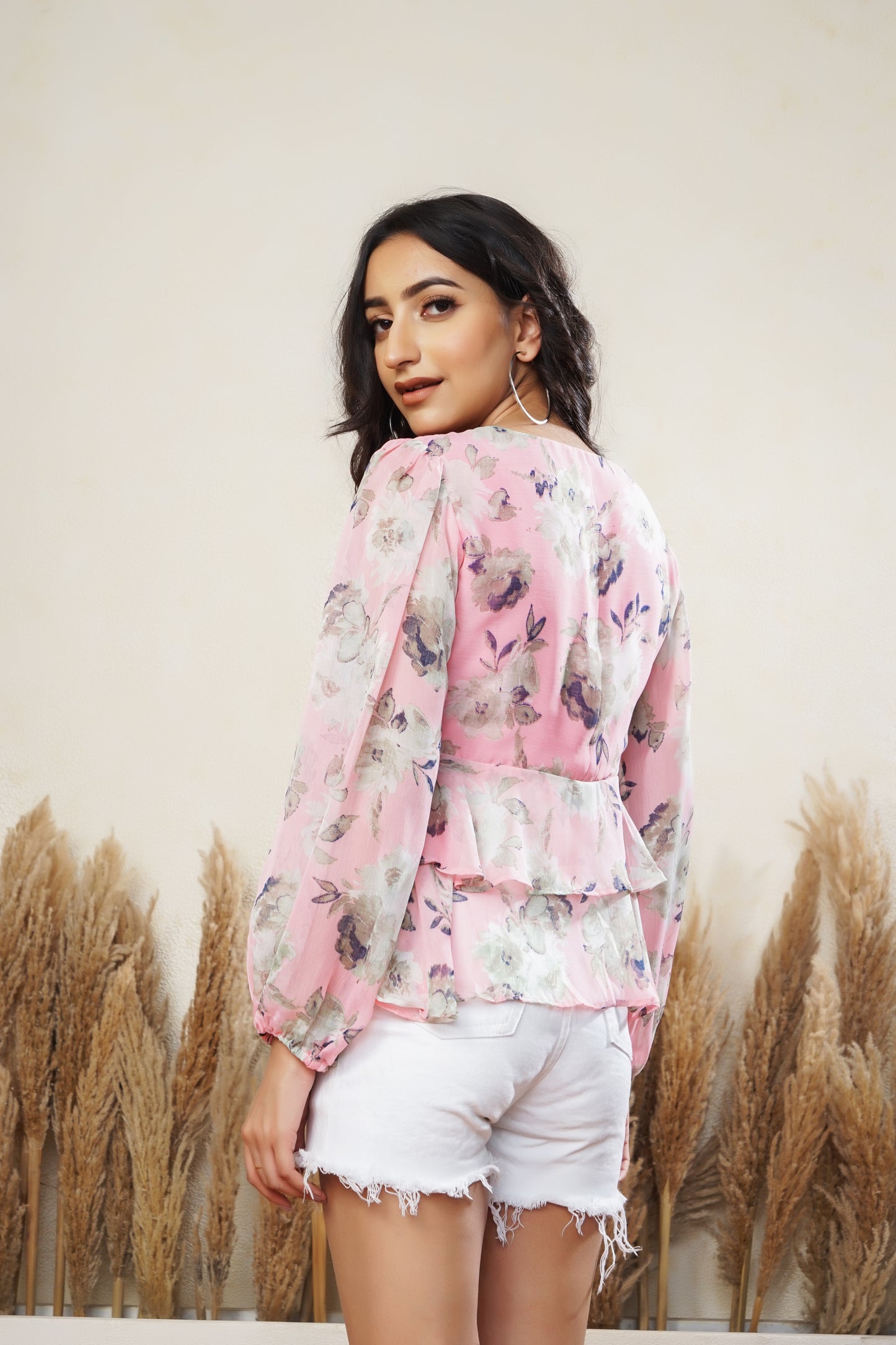 Pink Floral Layered Top