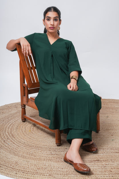 Green Georgette Kurta with Pants