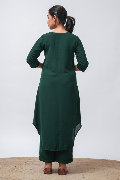 Green Georgette Kurta with Pants