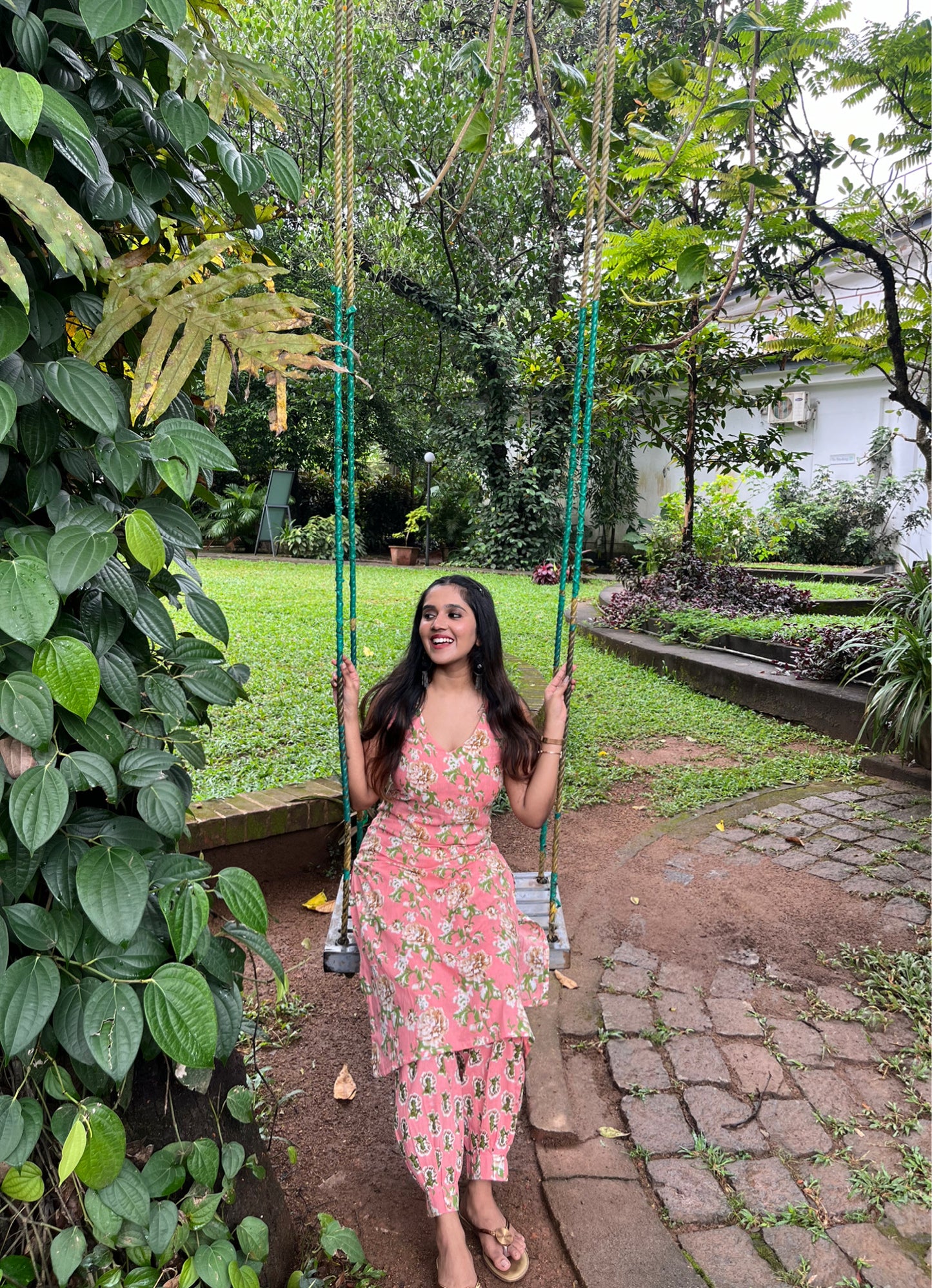 Peach Cotton Printed Kurta with Patiala