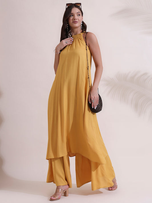 Amber Halter Neck Kurta with Palazzo