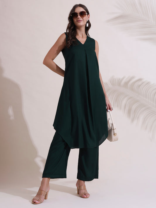 Hunter Green Summer Kurta Set