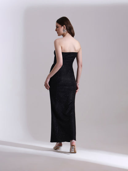 Black Shimmer Bodycon Dress