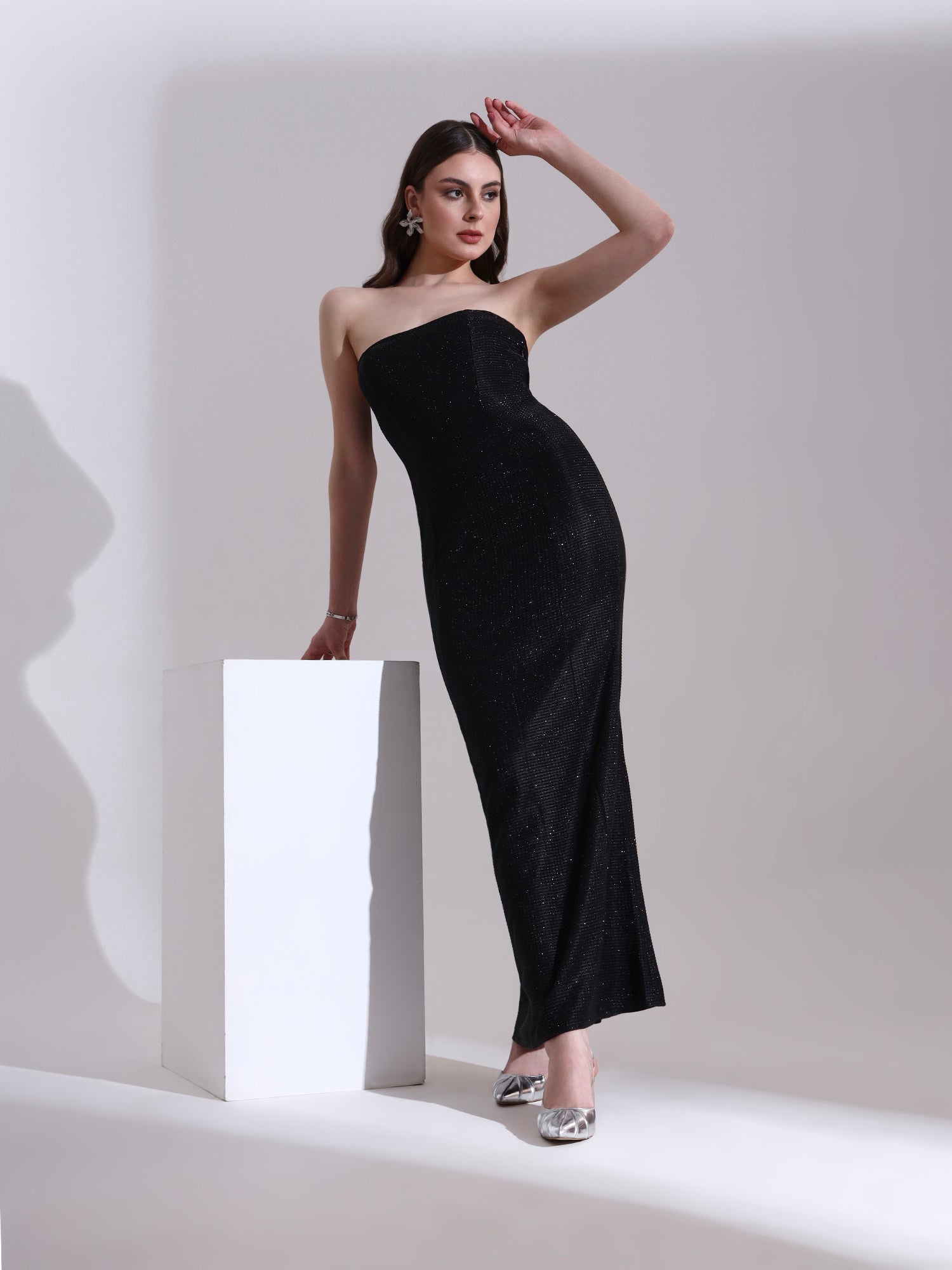 Black Shimmer Bodycon Dress – Salviasky