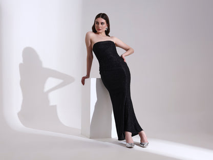 Black Shimmer Bodycon Dress