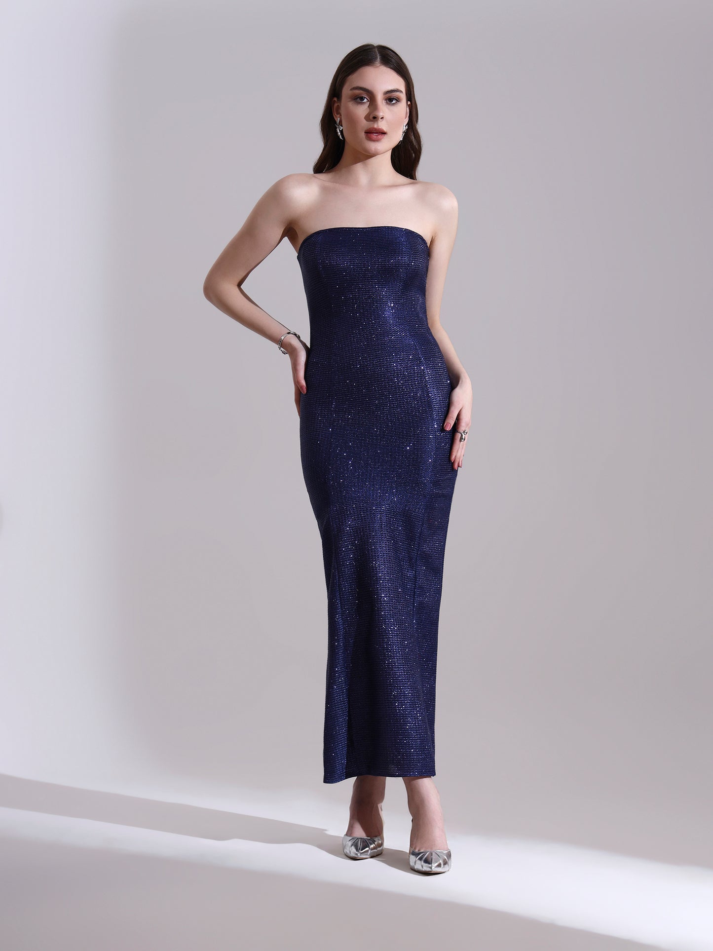 Blue Shimmer Bodycon Dress