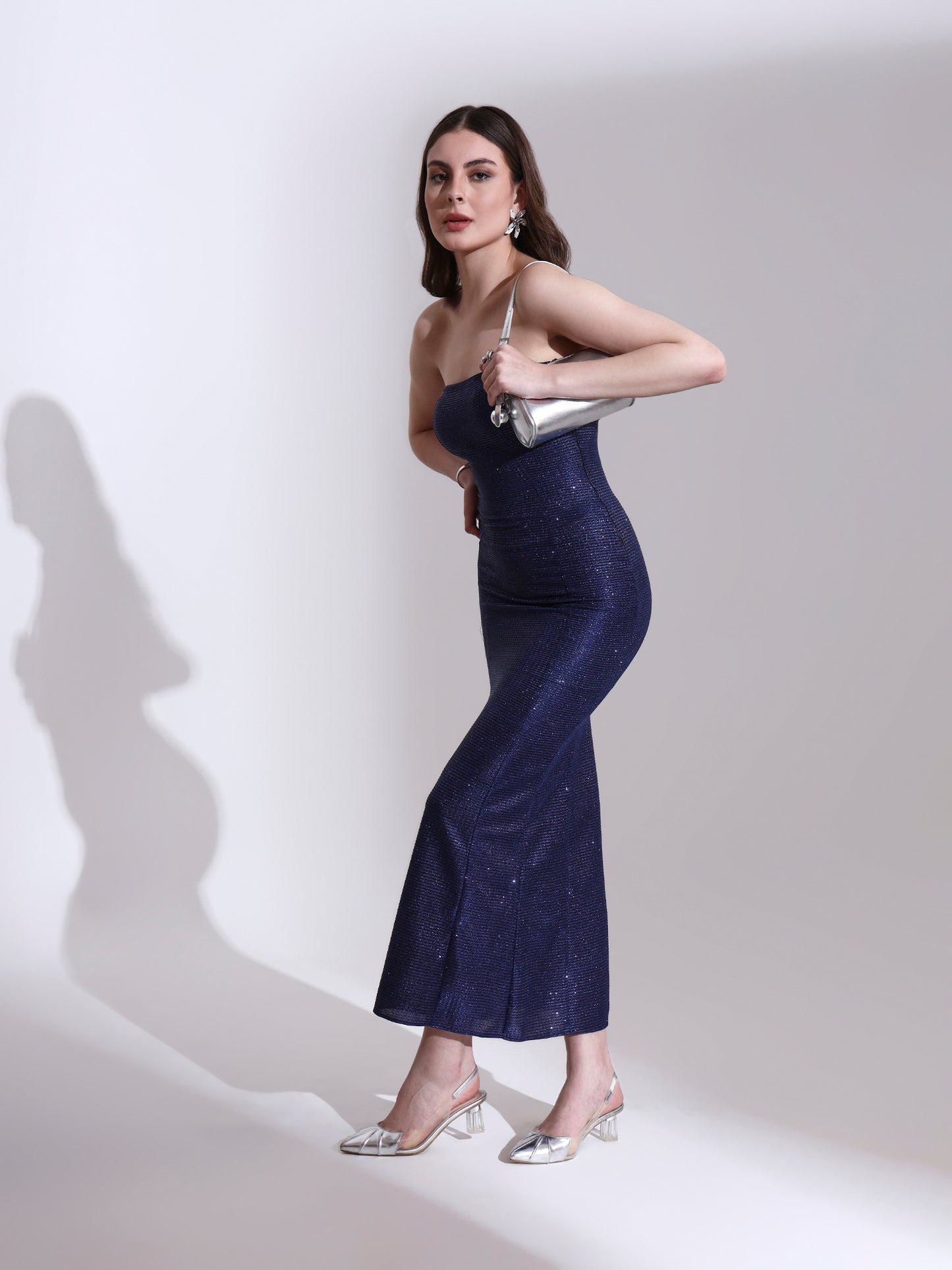 Blue Shimmer Bodycon Dress