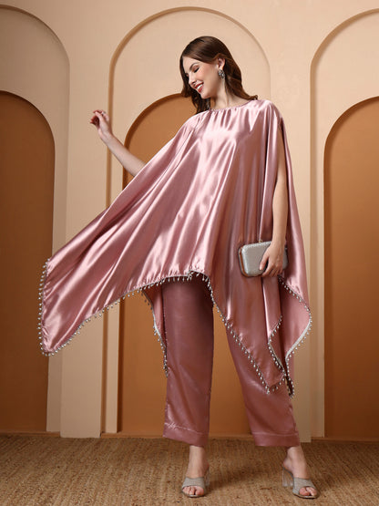 Bubblegum Satin Kaftan Set