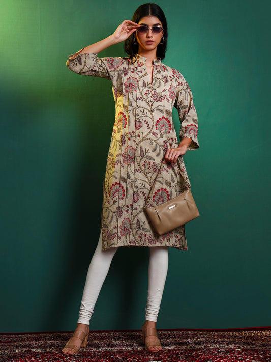 Kantha Chintz Cotton Tucked Kurta