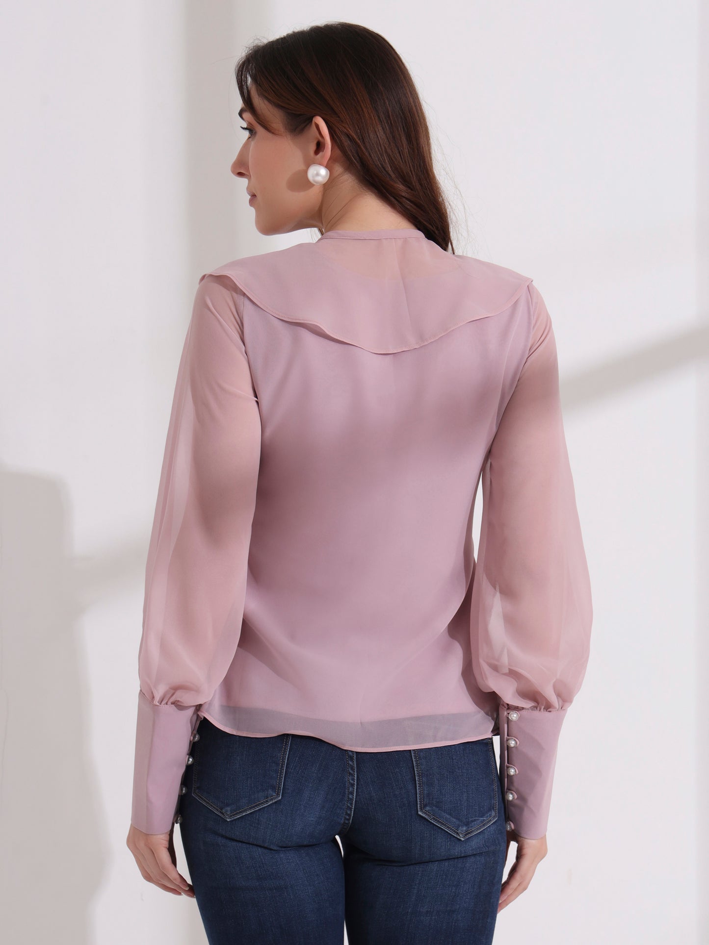 Candy Floss Georgette Cape Top