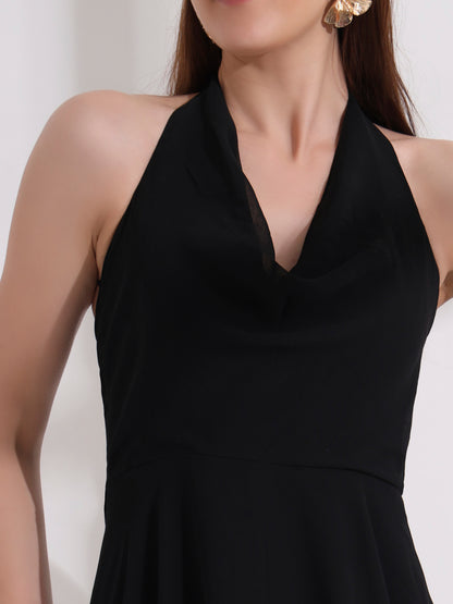 Black Cowl Neck Maxi Dress